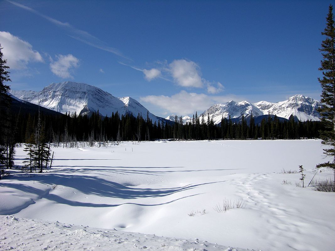 10 Spray Lake, Mount Shark, Mount Morrison and Mount Turner From Highway 742 Smith-Dorrien Spray Trail In Kananaskis In Winter